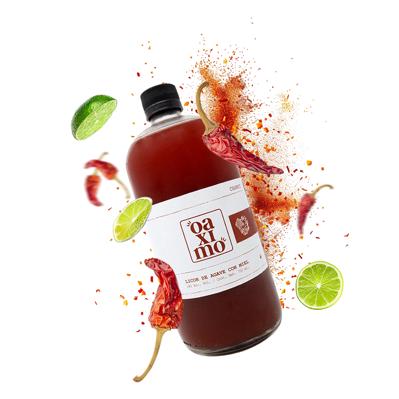 Licor de agave, mezcal, sabor chamoy